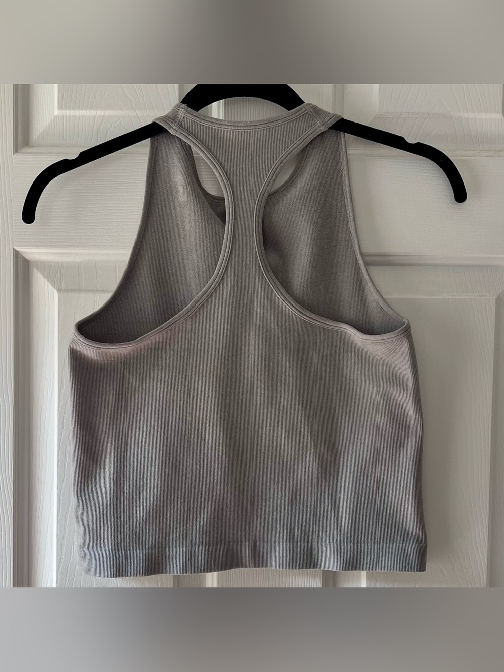 Intimately Free People Gray Ribbed Racerback Tank Top Medium - Picture 2 of 5